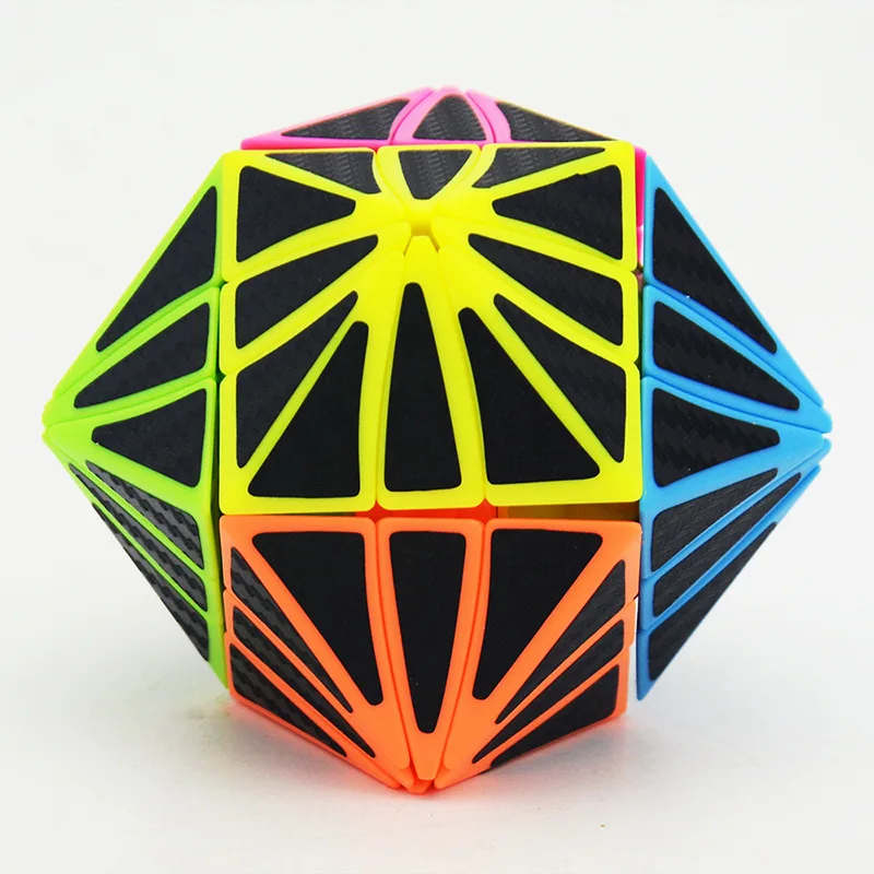 Необычная форма, куб для глаз, конфетное тело с черным углеродным волокном, наклейка, волшебный куб, твист, головоломка, Cubo Magico, игрушки для детей