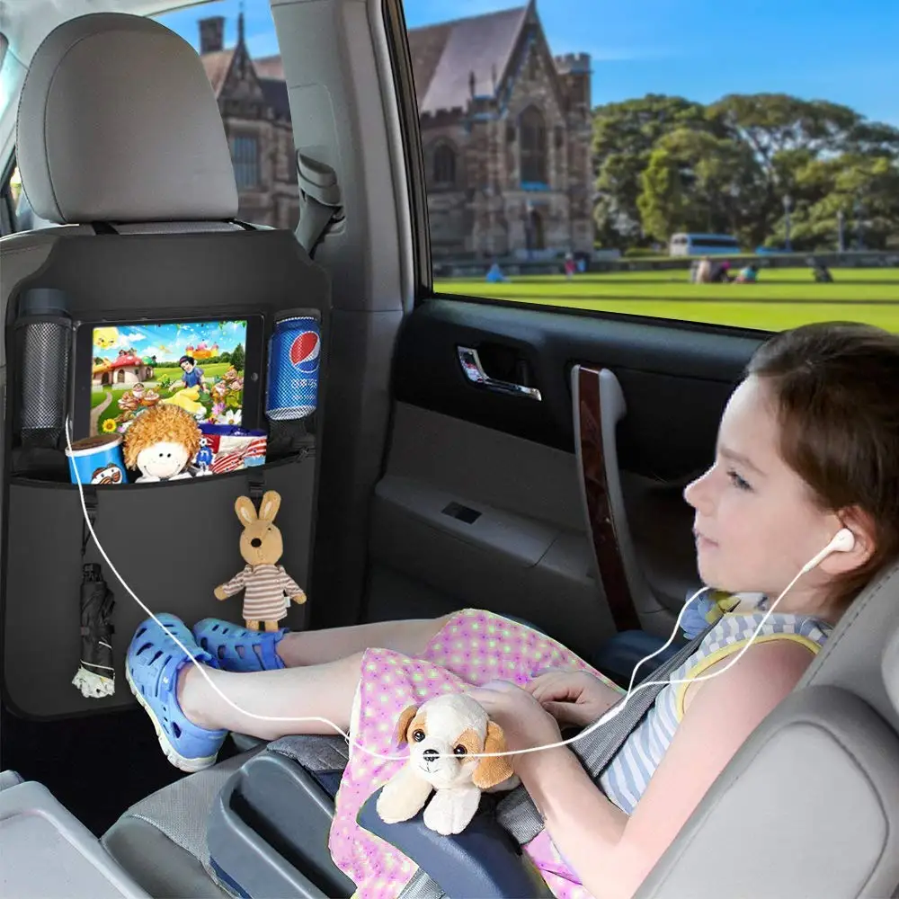 Защита на заднее сиденье, водонепроницаемый Органайзер на заднее сиденье автомобиля, большая защита на заднее сиденье, держатель для планшета для детей с Velc