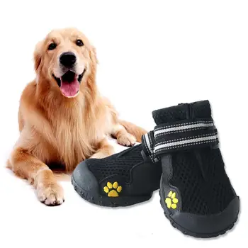 

4pcs/set Waterproof Dog Shoes Outdoor Running Pet Rain Boots With Solid Non-slip Soles For Labrador Husky Medium And Large Dogs