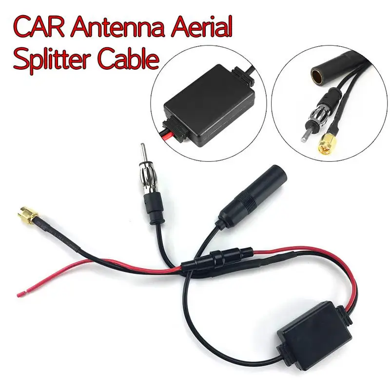 

Car Radio FM Antenna Signal Amp Amplifier Antenna Aerial Splitter Cable For DAB Digital Radio Enhancement