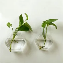 Nueva maceta de flores colgante de vidrio florero Vintage creativo Terrario de la pared del tanque de peces recipiente acuario planta hidropónica transparente florero