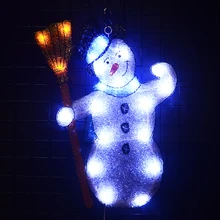 2D Рождественский Снеговик-19,3 дюйма Высокий 24V Рождество светильник украшения для создания сказочной атмосферы на открытом воздухе светильник с утолщённой меховой опушкой, свадебные светильник украшения вечерние