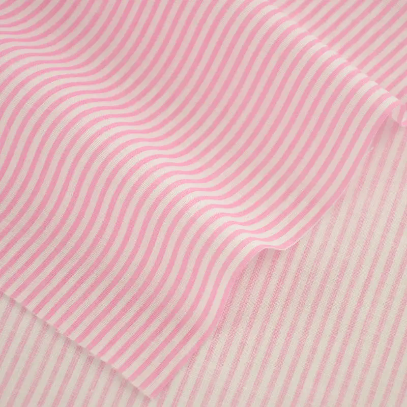 

Cotton Fabrics Sewing Pink and White Stripes Designs Printed Textile for Doll Crafts Clothing Srt Work Fabrics Dress Fat Quarter