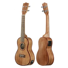 HOT-IRIN 24 дюймов электроакустическая гитара укулеле ушка край 18 Лада четыре струны Гавайская гитара со встроенным EQ Пикап