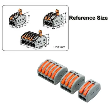 

60pcs Electrical Connectors Wire / Cable Block Clamp Terminal Reusable 2,3,5