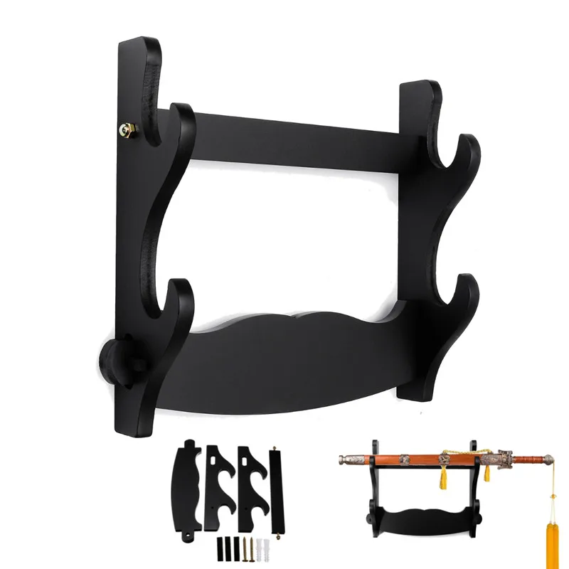 

New Black Wood Wall Mount Samurai Sword Katana Holder Stand Hanger Bracket Rack Display 1/2/3 Layer Wall Mount