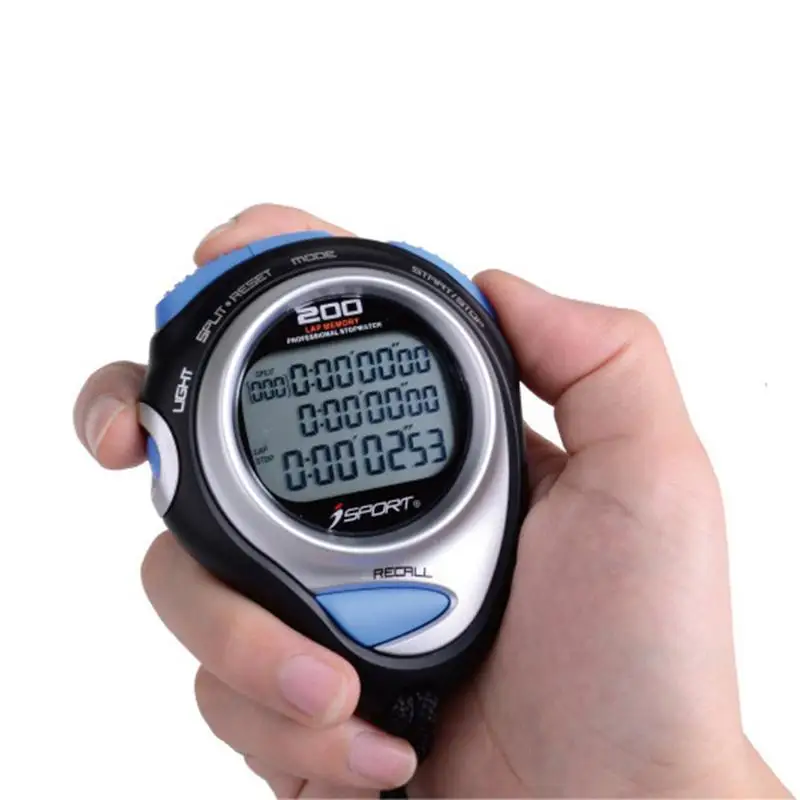 

Professional Digital Handheld Stopwatch 80 Laps Memory Three Row Sport Counter Timer Professional Athletics Stopwatch Sport Tool