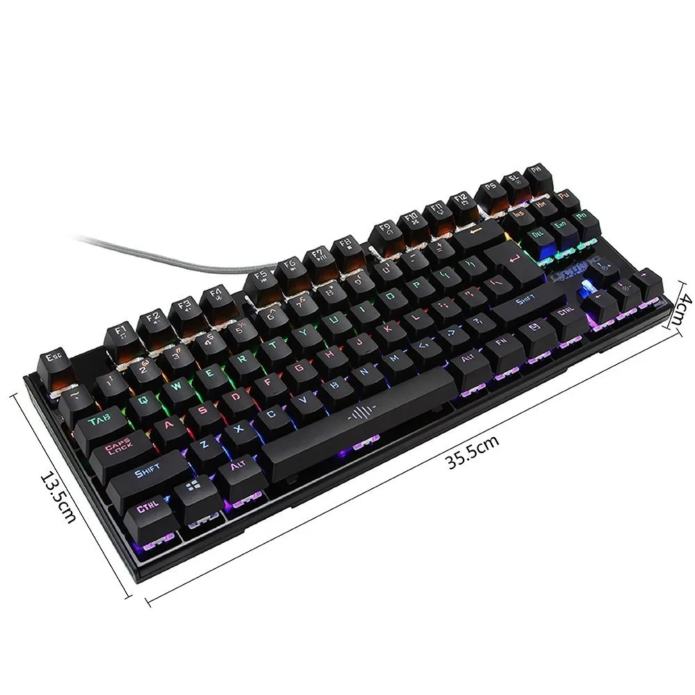 Механическая клавиатура CHUYI RGB с подсветкой Проводная игровая USB 87 клавишами на