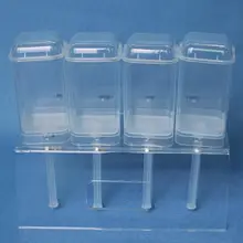 Новинка, 6 шт., контейнер для торта, квадратный, в форме цветка, прозрачный, для еды, пуш-ап, толкатель, ведро для торта, чашки, инструменты, Прямая поставка