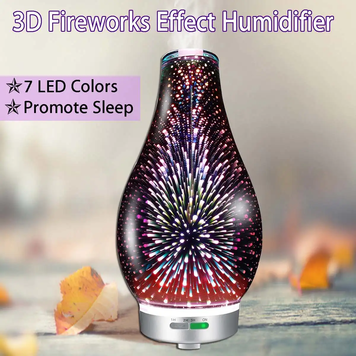 

3D LED Night Light Air Humidifier Vase Shape Essential Oil Diffuser Mist Maker Ultrasonic Humidifier for Christmas Gift AU Plugs