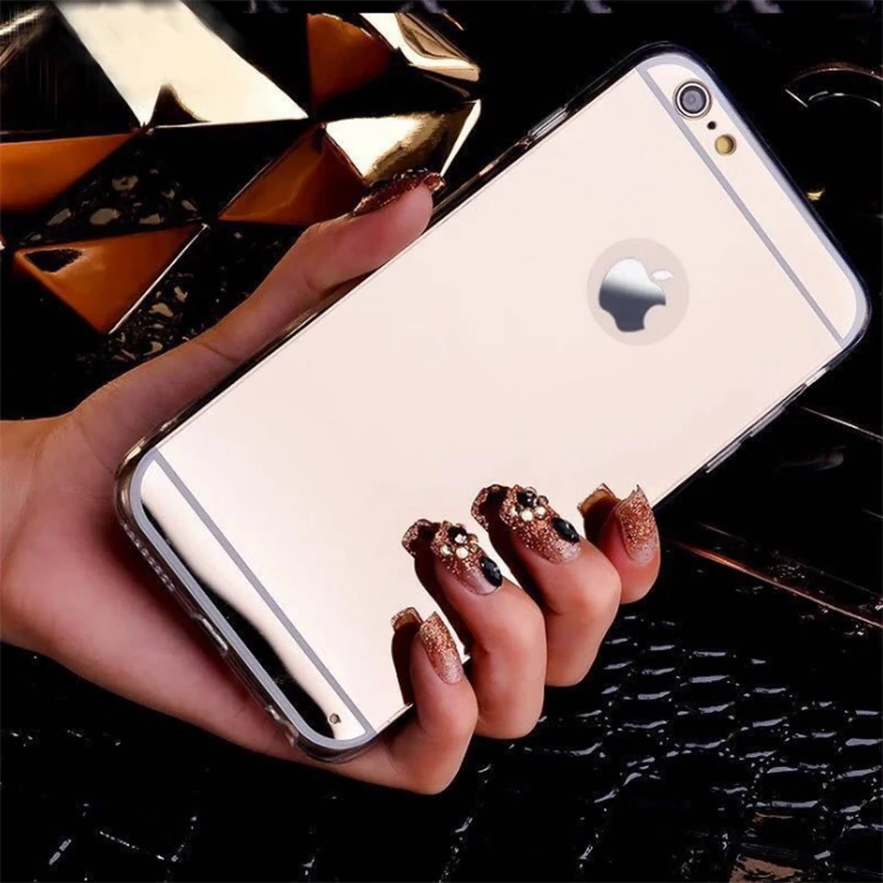 

Phone Case For Iphone X Xs Max Xr 4 4s 5 5s Se 6 6s 7 8 Plus Soft Tpu Silicone Back Cover Mirror Effect Flexible Case