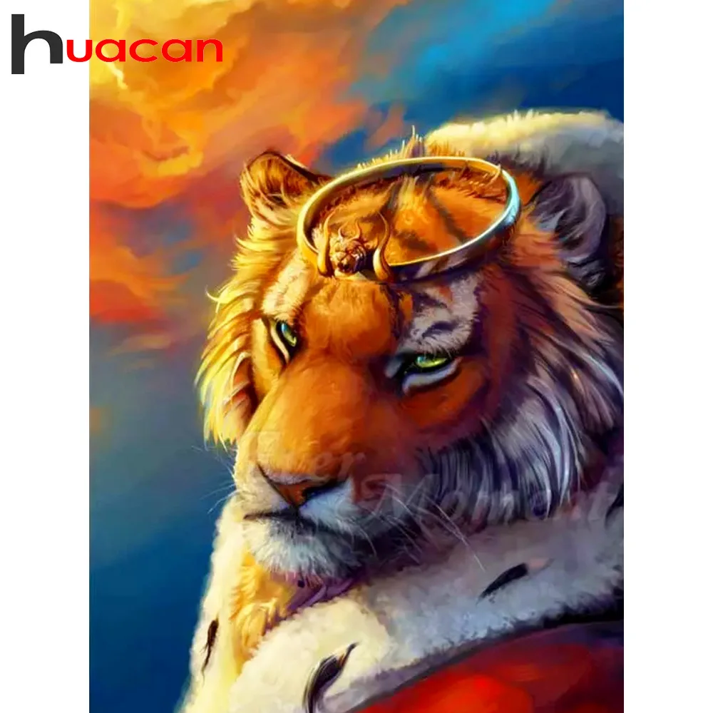 

Huacan 5d Diamond Painting Tiger Cross Stitch Diamond Embroidery Animals Full Square Stones Diamond Mosaic Home Decoration Hobby