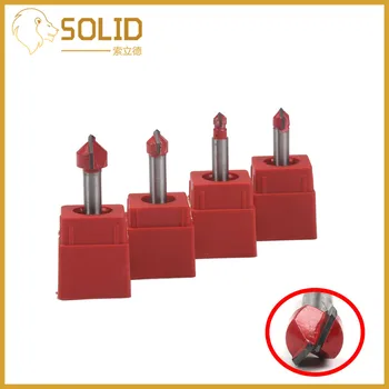 

4Pcs Milling Cutter Router Bit Set V Grooving Dual Flute Router Bit Woodworking Milling Cutter 1/4" Shank 1/4" 5/16" 3/8" 1/2"