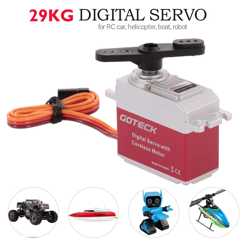 

HC2627SG Waterproof Servo Metal Gear High Torque 29KG Digital Servo with Coreless Motor for RC Car Helicopter Boat Robot