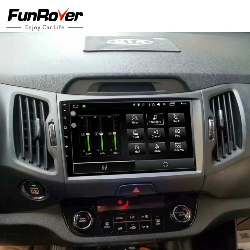 FUNROVER Radio de coche reproductor de DVD Multimedia Android8.0 2din navegación para KIA Sportage 2011-2015 grabadora estéreo Gps WIFI