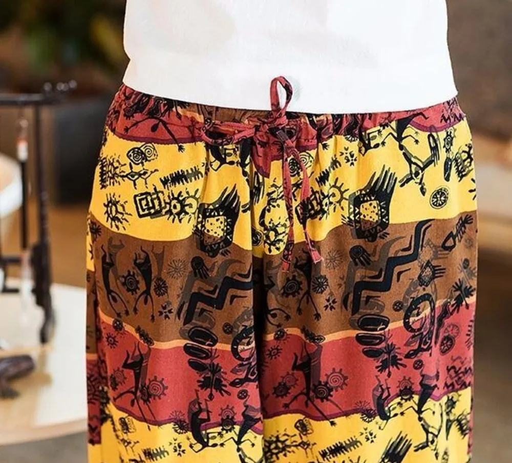 #4536 sommer Vintage Hosen Männer Elastische Taille Kalb-länge Retro Harem Hosen Elastische Taille Lose Plus Größe 5XL breite Bein Hosen