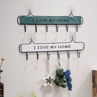 

Wall Mounted Clothes Hanger 4 Hooks Hat Key Holder Laundry Coat Rack Hanging Storage Shelf For Home