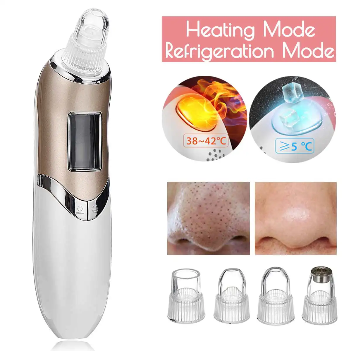 

Skin Care Pore Vacuum Blackhead Remover Acne Pimple Removal Vacuum Suction Tool Cooling Shrinkage Pore Facial Cleaning Machine