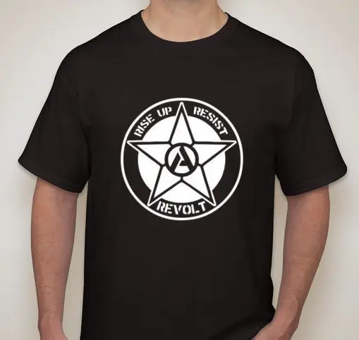 

Rise Up Resist Revolt Anarchy Anarchism R Small-2XL Available New 2017 Summer Style T-Shirt New Fashion Men'S T Shirt