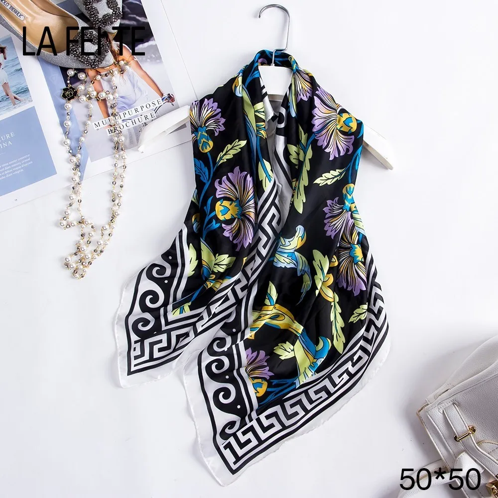 Женский шелковый шарф Sjaaltjes Haar Sjaal Foulard Femme шифоновый хиджаб шарфы для женщин 90*90