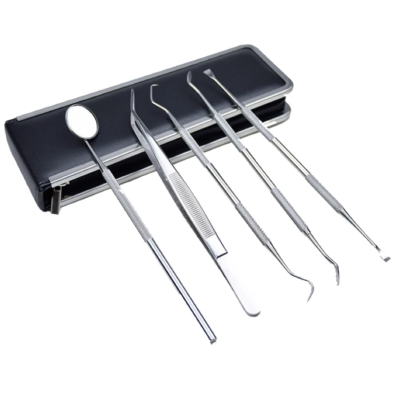 

5PCS Stainless Steel Teeth Cleaning Whitening Kits Professional Dental Oral Hygiene Tools Deep Clean Scaler Teeth Care Set