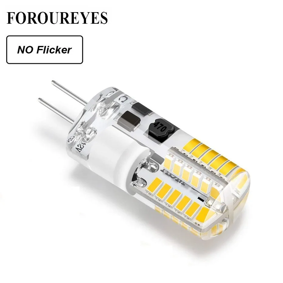 

10pcs No Flicker 12V G4 LED Bulb 3W Silicone 360 Beam Angle 48LEDS SMD3014 Super Bright Replace 30W Halogen Chandelier Light