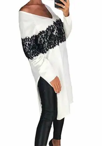 Summer Women Clothes 2019 New Casual Woman Long Sleeve V-neck White Jumper Pullover Long No Cap Tops Summer Women Clothes 2019 New Casual Woman Long Sleeve V-neck White Jumper Pullover Long No Cap Tops