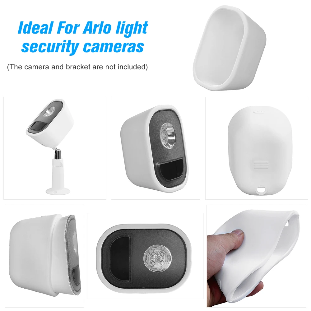 OWSOO белый/черный 1 упаковка силиконовая кожа для Arlo Light камеры безопасности Всепогодный УФ-устойчивый чехол