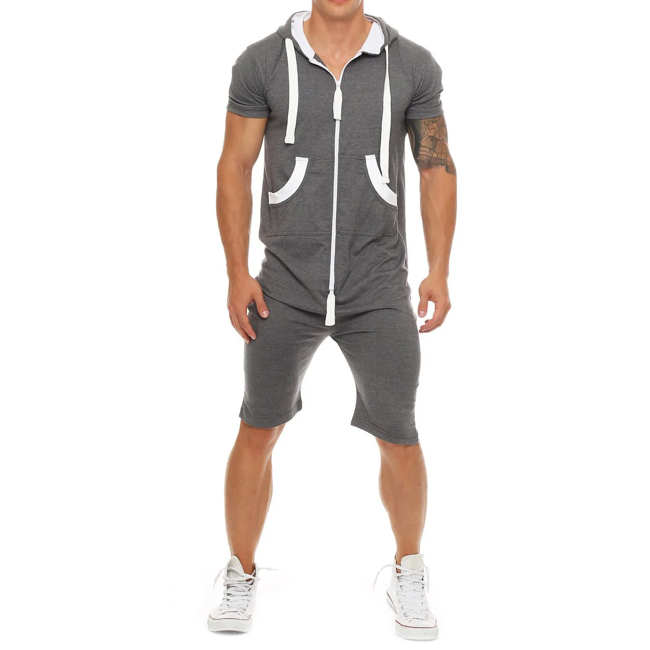 2019 Camouflage Tracksuit Jumpsuit Mens Short Sleeve Hoodies Playsuit Romper Man Summer Casual Patchwork Overalls Sportswear 2019 Camouflage Tracksuit Jumpsuit Mens Short Sleeve Hoodies Playsuit Romper Man Summer Casual Patchwork Overalls Sportswear