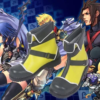

Game Anime Sora Costume Kingdom Hearts Cosplay Carnival Christmas Party Custom Shoes Boots Leather Yellow Halloween Unisex