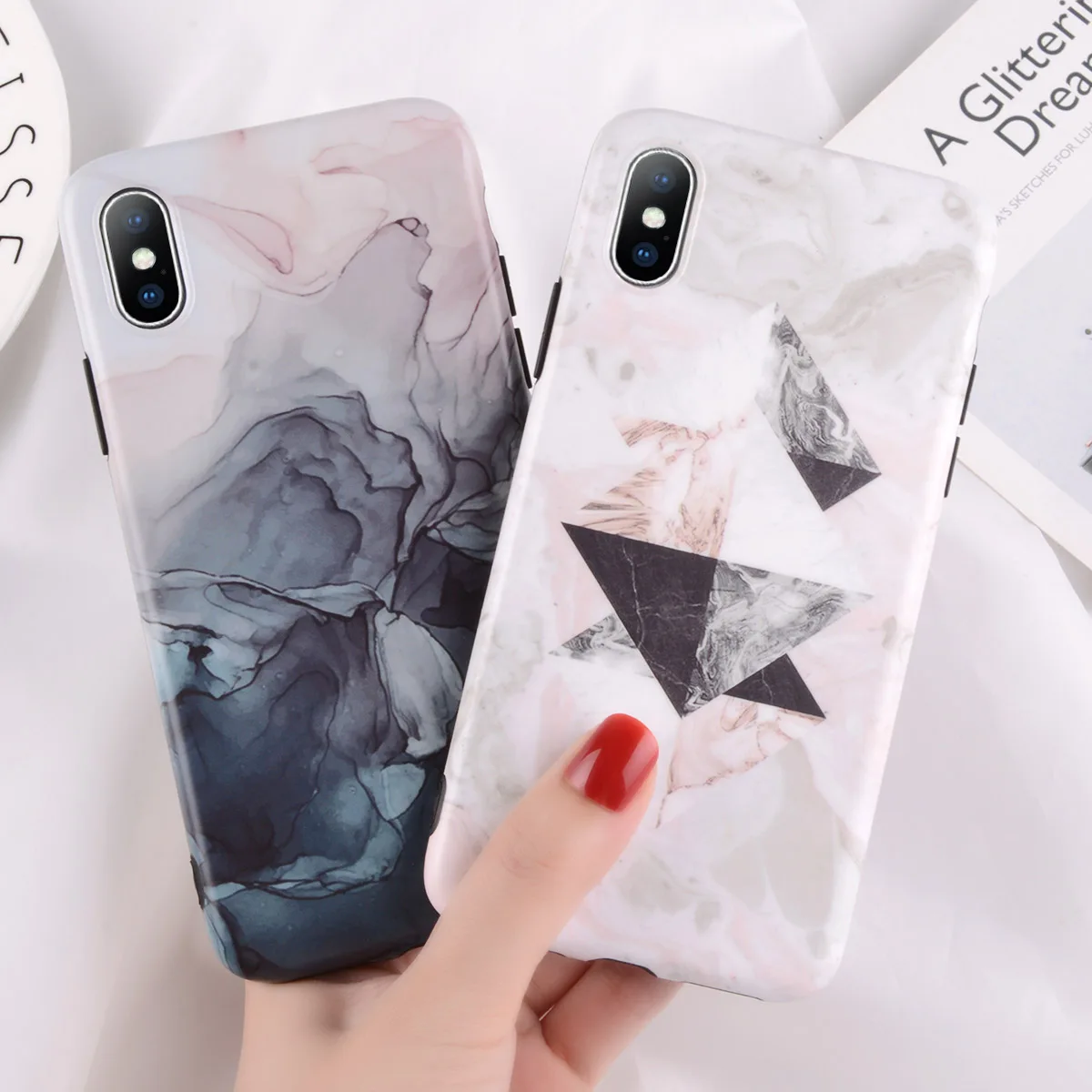 Чехол Moskado для iPhone 6 6S 7 8 Plus X модный абстрактный милый чехол с авокадо мраморным