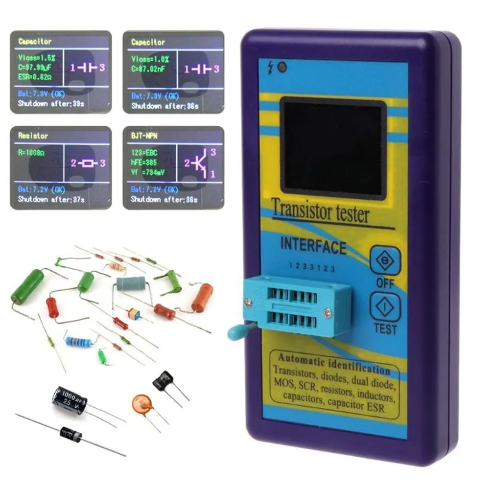 

Multi Purpose Diode Easy Operate Transistor Tester Inductance Capacitance Color Display Automatic Identification LCD Thyristor