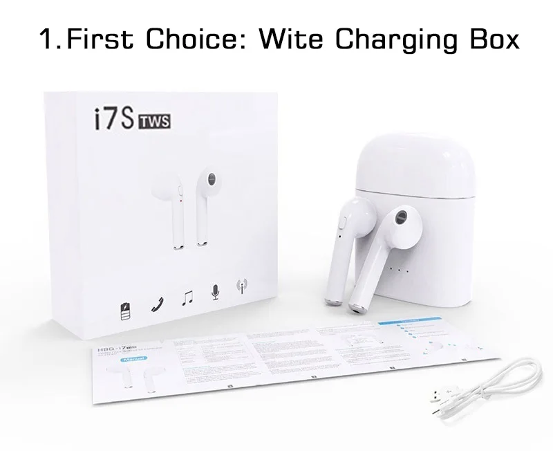 i7s bluetooth earphone Wireless In-Ear Earbuds With Charging Box For iphone X Samsung galaxy s6 xiaomi Headset i7s tws earphones
