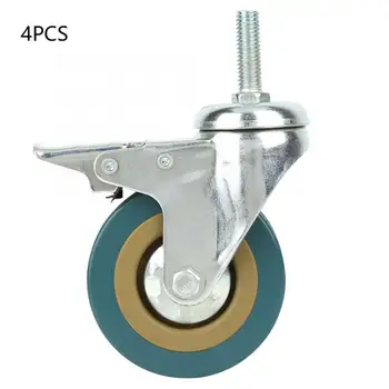 

4Pcs/set 3 inch Universal Swivel Casters Furniture Bearing Caster Wheels for Trolley Suitcases with Brake furniture wheels