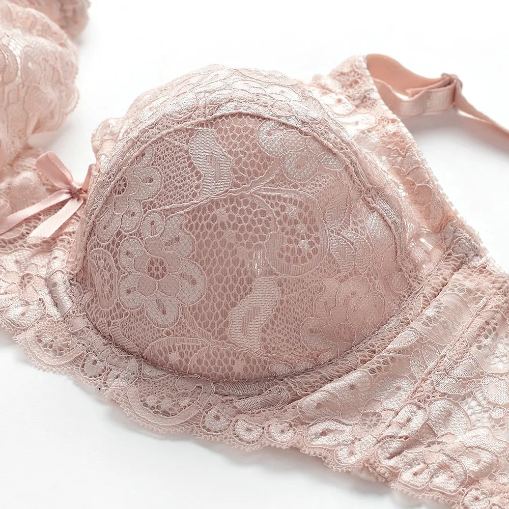 Sexy Women Lace Plus Size Bra Cotton Mesh Bralette Lingerie Female Seamless Unpadded Floral Brassiere Intimates Femme Big Bras 4