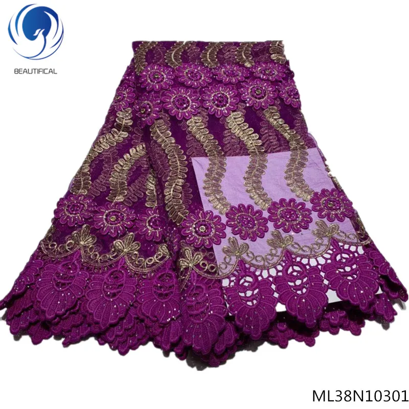 

BEAUTIFICAL guipure lace fabric 2019 african lace fabric for wedding cord guipure cord lace fabric with rhinestones ML38N103