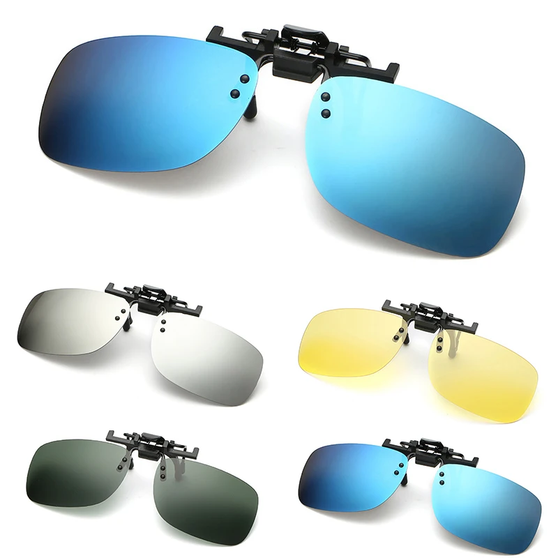 Anti Glare Night Driving Glasses Clip On Polarized Vintage Clip On Flip Up Sunglasses Men Women Night