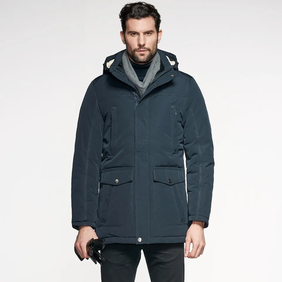 48 56 Plus Size Men's Winter Causal Long Thick Warm Fleece Parka ...