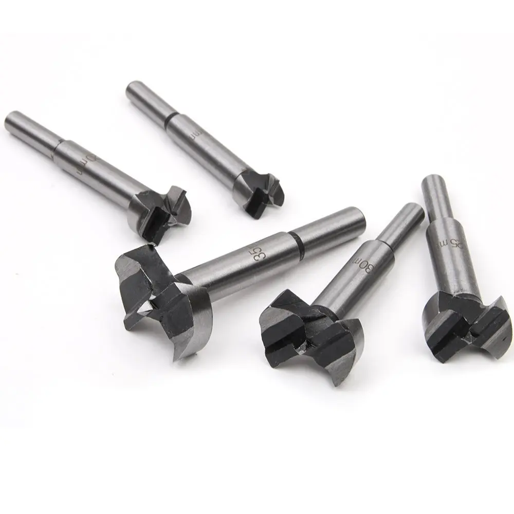

Forstner drill bits - 5pcs 15-35mm Woodworking Hinge Boring Hole Saw Drill Bit Set for Wood Plastic Plywood