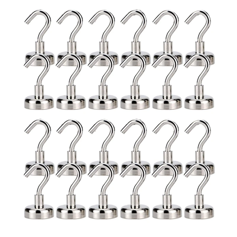 

Heavy Duty Magnetic Hooks, Strong Neodymium Magnet Hook For Home, Kitchen, Workplace, Office And Garage, Hold Up To 12 Pounds