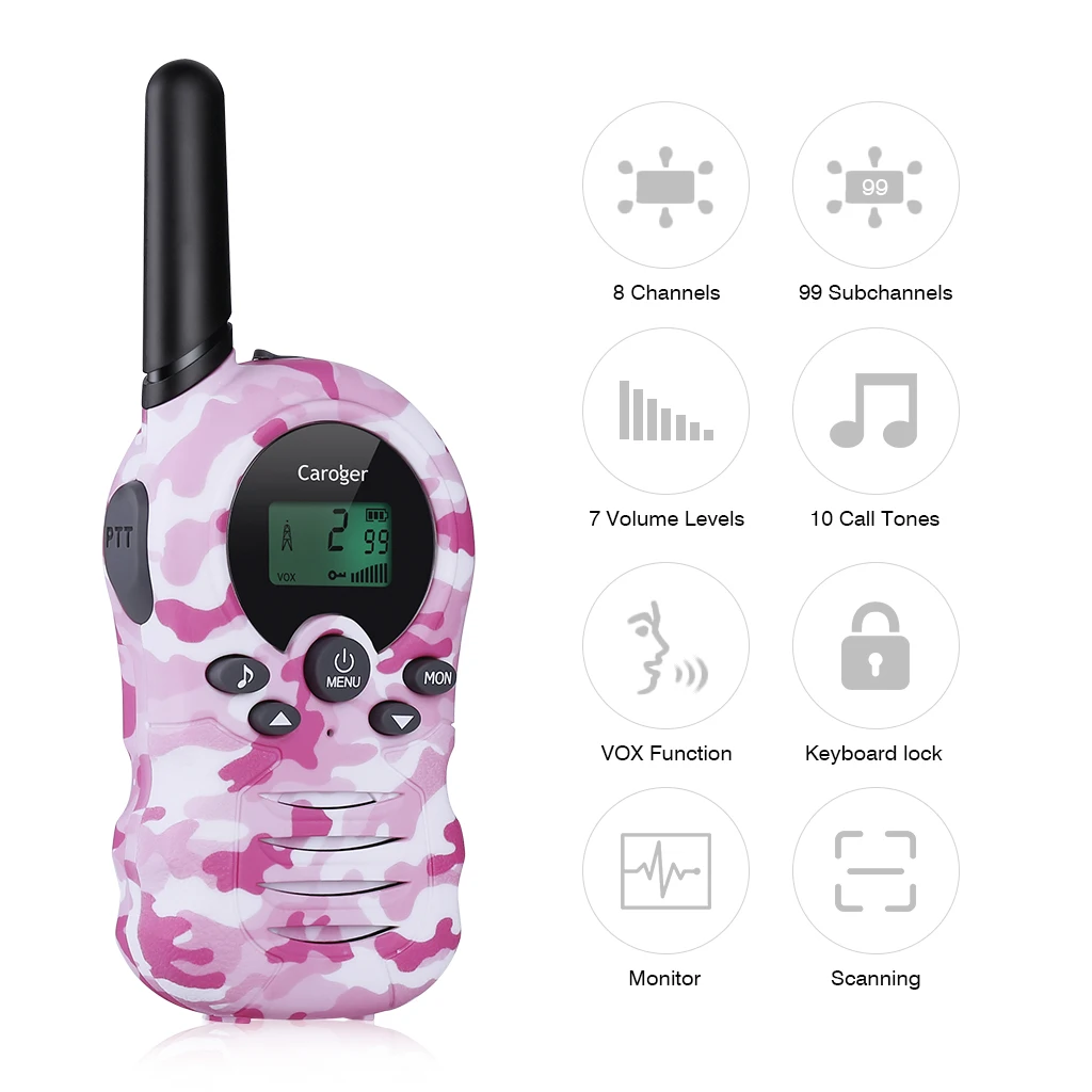 Caroger CR388A Walkie Talkies PMR446MHZ двухстороннее радио до 3300 метров 2 миль диапазон ручные