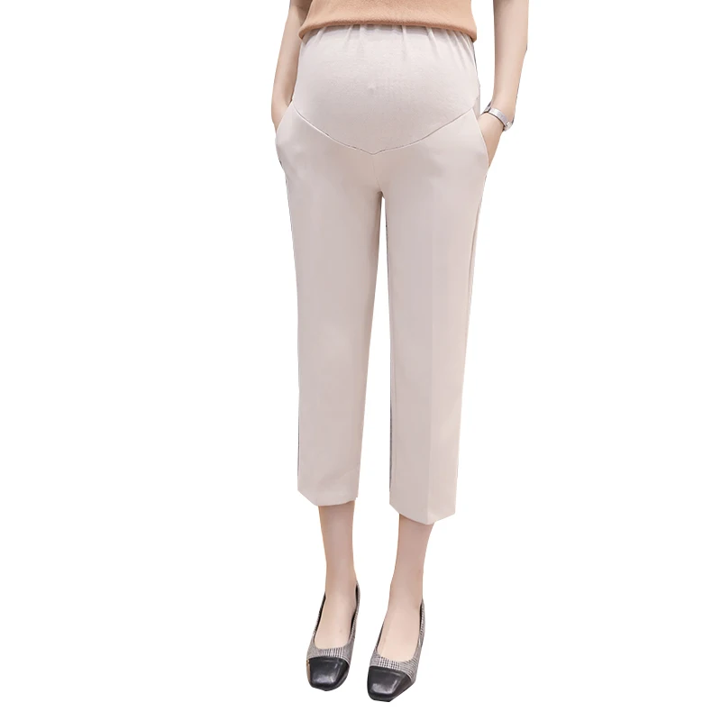 Capris/Ankle-length 2019 spring and summer pregnant women formal pants solid color elegant office lady belly trousers+pockets