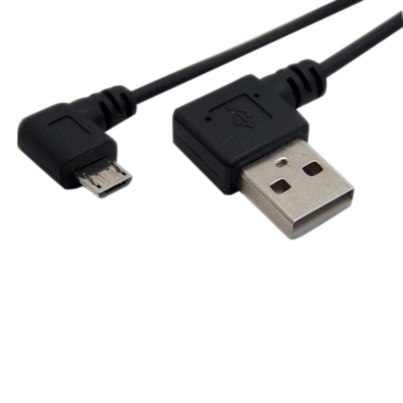 USB 90 градусов Мужской Micro кабель для зарядки данных изгиб левая Выдвижная