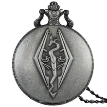 Винтаж серый/Бронзовый Магия костыли тема кварцевые карманные часы циферблат с арабскими цифрами изысканный кулон часы с ретро цепи подарок