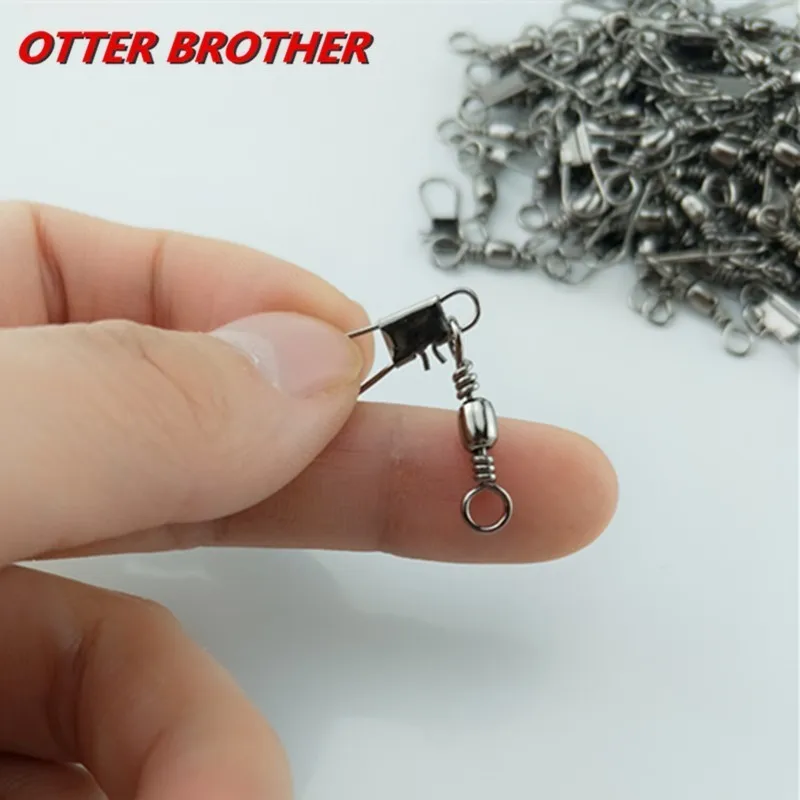 30pcs Fishing Swivels Interlock SnapTackles Winter Metal Lure Fish Carp Connector Copper Carabiners Gear Accessories Tools fishing swivels fishing accessories fishing tools fishing tool fishing tackle