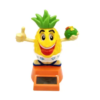 

Car Interior Decoration Cute Pineapple Shaking Head Doll Solar Powered Dancing Animal Dancer Funny Kids Gift Relieve Eye Strain