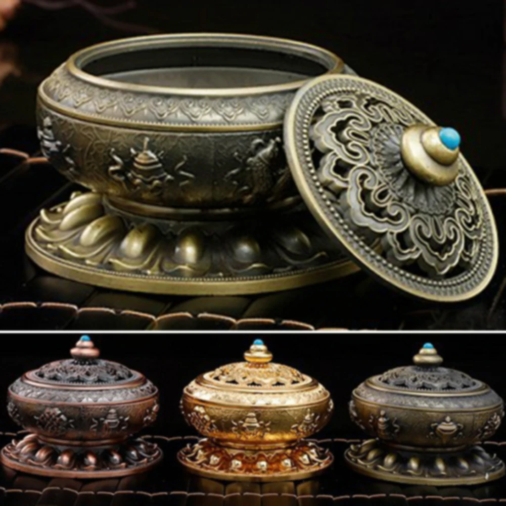 

Chinese Style Copper Vintage Incense Burner Retro Decorative Gift Tibet Buddhist Auspicious Home Decor Bedroom Ornament Catcher