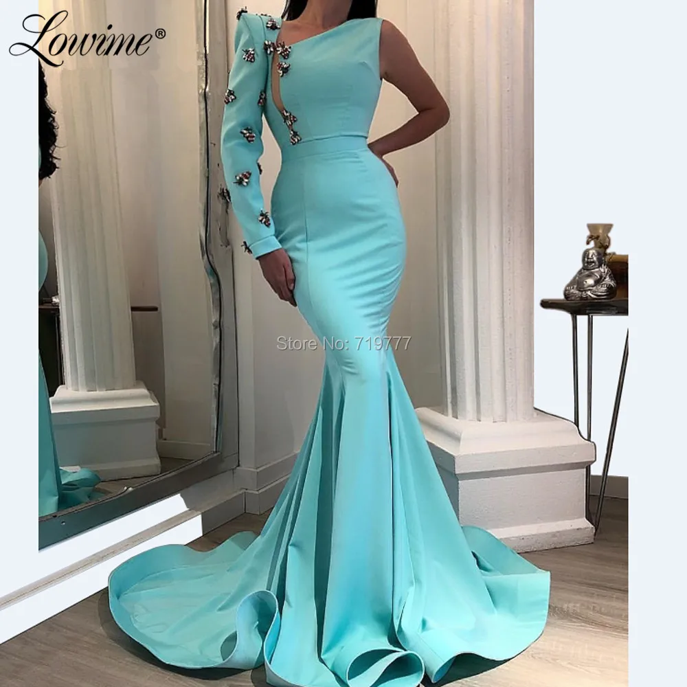One Shoulder Beaded Evening Dresses 2019 Long Prom Dress Party Gown Dubai Evening Dresses Robe De Soiree Kaftan Vestidos New One Shoulder Beaded Evening Dresses 2019 Long Prom Dress Party Gown Dubai Evening Dresses Robe De Soiree Kaftan Vestidos New