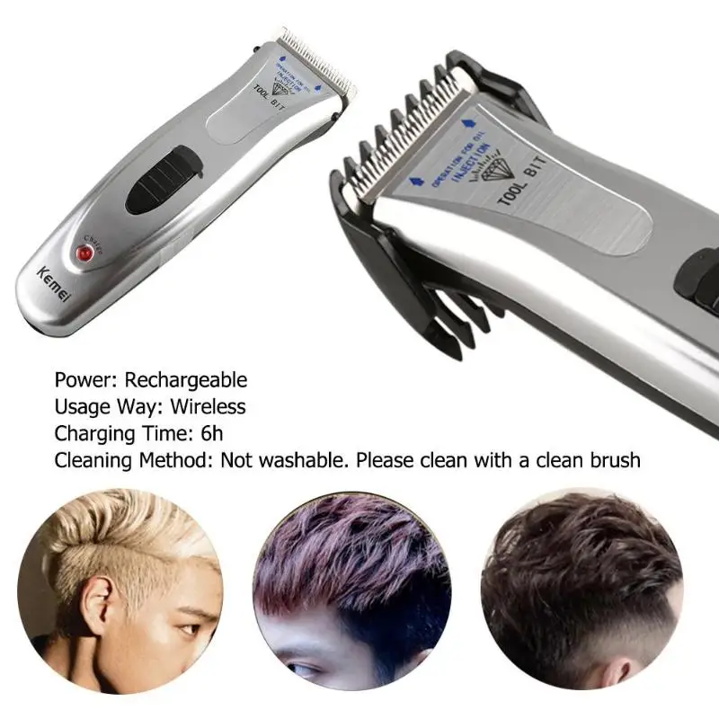 

Kemei KM-298 Electric Hair Clipper Rechargeable Hair Trimmer Electric Cutter Hair Cutting Machine Beard Razor For Men