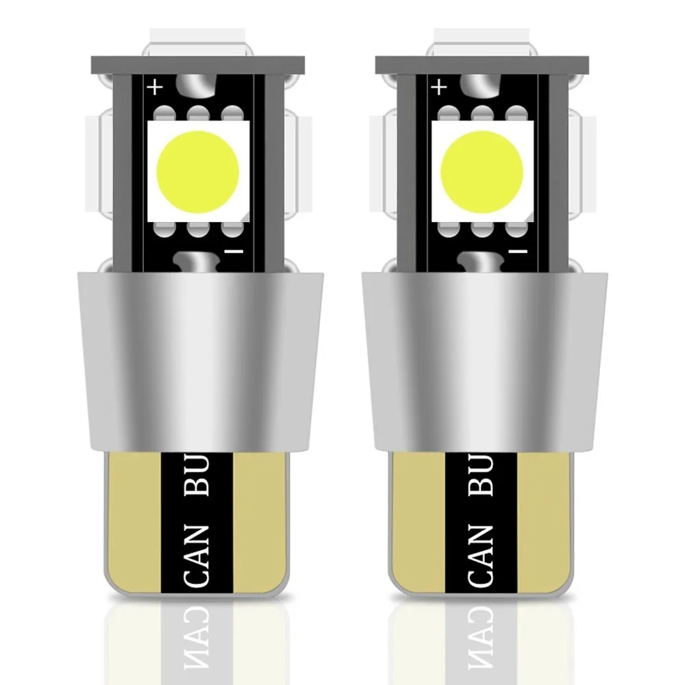 2pcsT10 Canbus 5smd автомобильный светильник W5w 194 168 лампочки ошибки DC 12V клиновидная